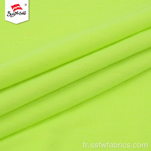 Tissu jersey simple de coton tricoté en polyester vert personnalisé